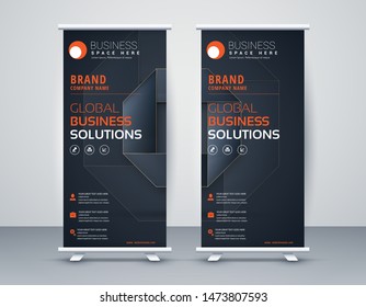 Business Roll Up. Standee Design. Banner Template Modern Minimal. Presentation and Brochure. Vector illustration - Vector