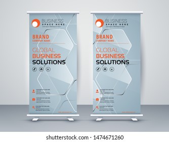 Business Roll Up. Standee Design. Banner Template Modern Minimal. Presentation and Brochure. Vector illustration - Vector