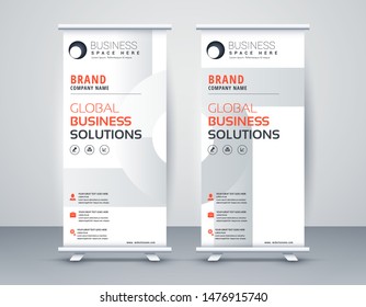Business Roll Up. Standee Design. Banner Template Modern Minimal. Presentation and Brochure. Vector illustration - Vector
