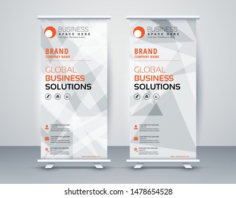 Business Roll Up. Standee Design. Banner Template Modern Minimal. Presentation And Brochure. Vector Illustration - Vector