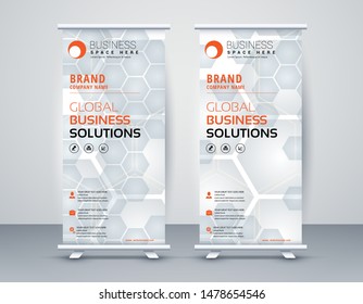 Business Roll Up. Standee Design. Banner Template Modern Minimal. Presentation and Brochure. Vector illustration - Vector