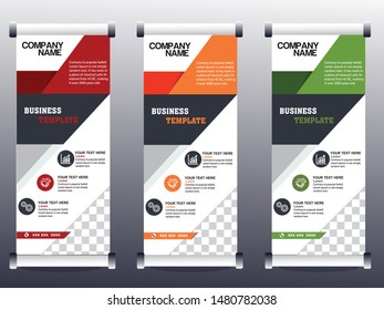 Business Roll Up. Standee Design. Banner Template Modern Minimal. Presentation and Brochure. Vector illustration - Vector