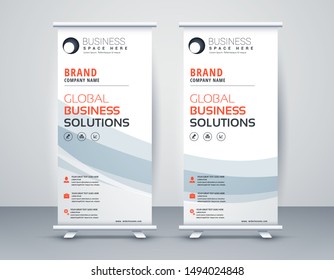 Business Roll Up. Standee Design. Banner Template Modern Minimal. Presentation and Brochure. Vector illustration - Vector
