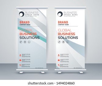 Business Roll Up. Standee Design. Banner Template Modern Minimal. Presentation and Brochure. Vector illustration - Vector