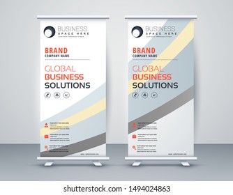 Business Roll Up. Standee Design. Banner Template Modern Minimal. Presentation and Brochure. Vector illustration - Vector
