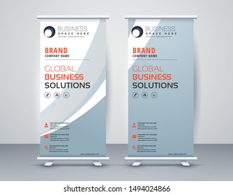 Business Roll Up. Standee Design. Banner Template Modern Minimal. Presentation and Brochure. Vector illustration - Vector