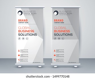 Business Roll Up. Standee Design. Banner Template Modern Minimal. Presentation and Brochure. Vector illustration - Vector