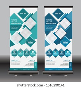 Business Roll Up. Standee Design. Banner Template Modern Minimal. Presentation and Brochure. Vector illustration.