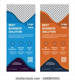 Business Roll Up. Standee Design. Banner Template. Presentation and Brochure Flyer. Vector illustration
