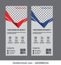 Business Roll Up. Standee Design. Banner Template. Presentation and Brochure. Modern x-banner and flag-banner advertising. Vector illustration