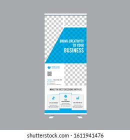 Business Roll Up. Standee Design. Banner Template. Presentation and Brochure. Vector illustration