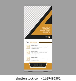 Business Roll Up. Standee Design. Banner Template. Presentation and Brochure. Vector illustration