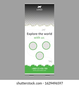 Business Roll Up. Standee Design. Banner Template. Presentation and Brochure. Vector illustration