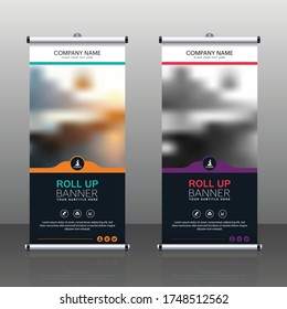 Business Roll Up. Standee Design. Banner Template. Presentation and Brochure. Vector Format