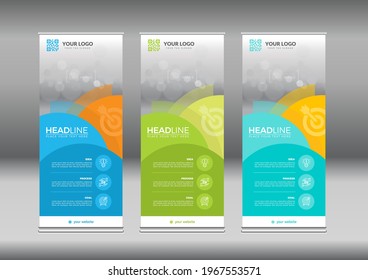 Business Roll Up. Standee Design. Banner Template. Presentation and Brochure Flyer.