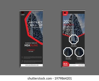 Business Roll Up. Standee Design. Banner Template. Presentation and Brochure. Vector illustration.Roll up brochure flyer banner design template vector, abstract background, modern x-banner .