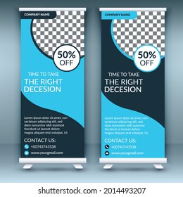 Business Roll Up. Standee Design. Banner Template. Presentation and Brochure Flyer. Vector illustration