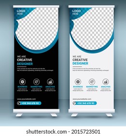 Business Roll Up. Standee Design. Banner Template. Presentation and Brochure Flyer. Vector illustration