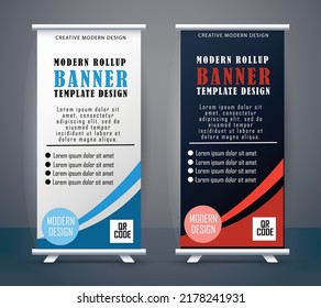 Business Roll Up. Standee Design. Banner Template. Presentation and Brochure. Vector illustration

