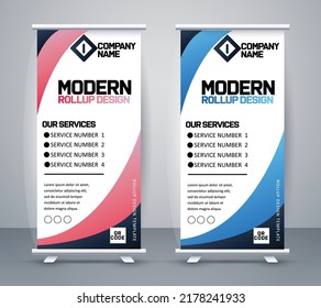 Business Roll Up. Standee Design. Banner Template. Presentation and Brochure. Vector illustration
