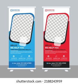 Business Roll Up. Standee Design. Roll Up template for your Company, Advertising, Marketing, Agency, and Internet business