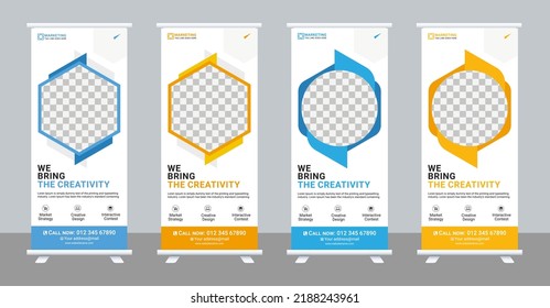 Roll de negocios. Diseño estándar. Plantilla de resumen para su empresa, publicidad, marketing, agencia y negocios de Internet