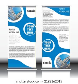 Business Roll Up. Standee Design. Banner Template. Presentation and Brochure. Vector illustration