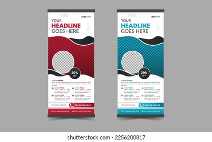 Business Roll Up. Standee Design. Banner Template. Presentation and Brochure.
Abstract and Geometric Vector, Flyer, Leaflet.