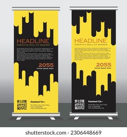 Business Roll Up. Standee Design. Banner Template. Presentation and Brochure Flyer. Vector illustration