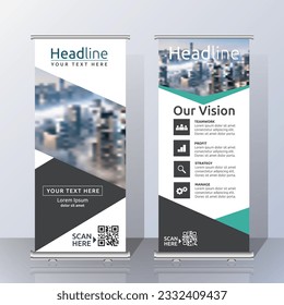 Business Roll Up. Standee Design. Banner Template. Presentation and Brochure. Vector illustration