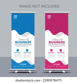 Business Roll Up. Standee Design. Banner Template. Presentation and Brochure. Vector illustration