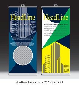 Business Roll Up. Standee Design. Banner Template. Presentation and brochure flyer banner design vertical template vector, abstract geometric background, modern x-banner and flag-banner,rectangle size