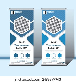 Business Roll Up. Standee Design. Banner Template. Presentation and Brochure. Vector illustration