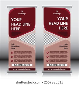 Business Roll Up. Standee Design. Banner Template. Presentation and Brochure. Vector illustration, X Banner Modern Design