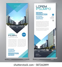 Business Roll Up. Standee Design. Banner Template. Presentation and Brochure Flyer. Vector illustration