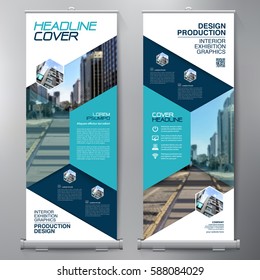 Business Roll Up. Standee Design. Banner Template. Presentation And Brochure Flyer. Vector Illustration