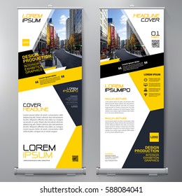 Business Roll Up. Standee Design. Banner Template. Presentation and Brochure Flyer. Vector illustration