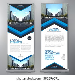 Business Roll Up. Standee Design. Banner Template. Presentation and Brochure Flyer. Vector illustration
