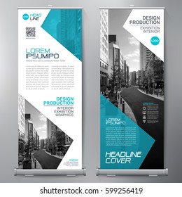 Business Roll Up. Standee Design. Banner Template. Presentation and Brochure Flyer. Vector illustration