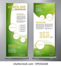 Business Roll Up. Standee Design. Banner Template. Presentation and Brochure Flyer. Vector illustration