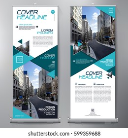 Business Roll Up. Standee Design. Banner Template. Presentation and Brochure Flyer. Vector illustration