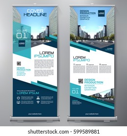 Business Roll Up. Standee Design. Banner Template. Presentation and Brochure Flyer. Vector illustration