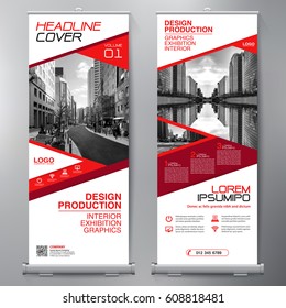 Business Roll Up. Standee Design. Banner Template. Presentation and Brochure Flyer. Vector illustration