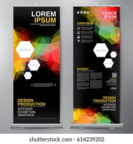 Business Roll Up. Standee Design. Banner Template. Presentation and Brochure Flyer. Vector illustration