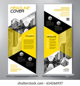 Business Roll Up. Standee Design. Banner Template. Presentation and Brochure Flyer. Vector illustration