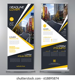 Business Roll Up. Standee Design. Banner Template. Presentation and Brochure Flyer. Vector illustration