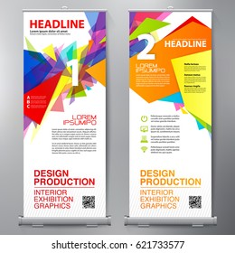 Business Roll Up. Standee Design. Banner Template. Presentation and Brochure Flyer. Vector illustration
