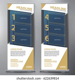 Business Roll Up. Standee Design. Banner Template. Presentation and Brochure Flyer. Vector illustration