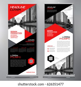 Business Roll Up. Standee Design. Banner Template. Presentation and Brochure Flyer. Vector illustration
