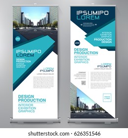 Business Roll Up. Standee Design. Banner Template. Presentation and Brochure Flyer. Vector illustration